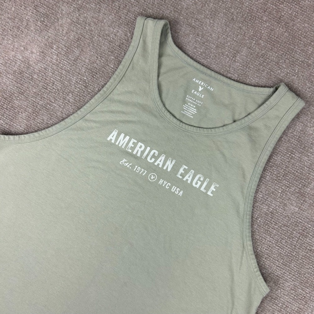 American Eagle Outfitters Super Soft Tank Top Mens Medium Green Standard Fit